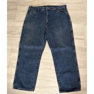 Dickies Jeans Mens 42x32 Carpenter Dark Blue 100% Cotton Denim Baggy Y2K
